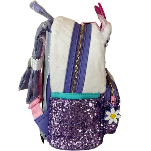 Loungefly Disney Daisy Duck Mini Plush Backpack & matching Wallet RARE NWT - Picture 4 of 15